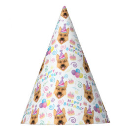 Chapéu De Festa German Shepherd Birthday Party Hat White
