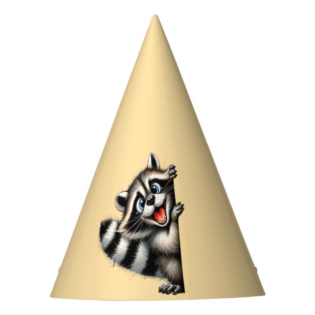 Chapéu De Festa Gif de Natal Adorable Raccoon - Feriado Bonito (Frente)