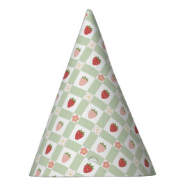 Chapéu De Festa Ginga de Morango Verde Pastel Infantil
