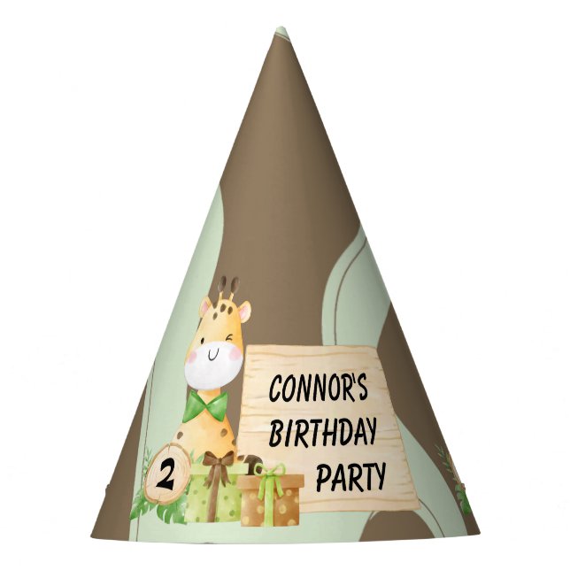 Chapéu De Festa Girafa Bonita Para Bebês (Frente)