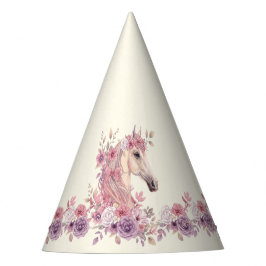 Chapéu De Festa Girls Pretty Ponies Pastel Floral Horse