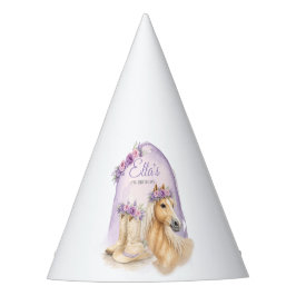 Chapéu De Festa Girls Purple Floral Horse Birthday Party Hats