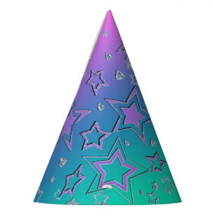 Chapéu De Festa Glitter de gradiente natalício brilhando estrelas
