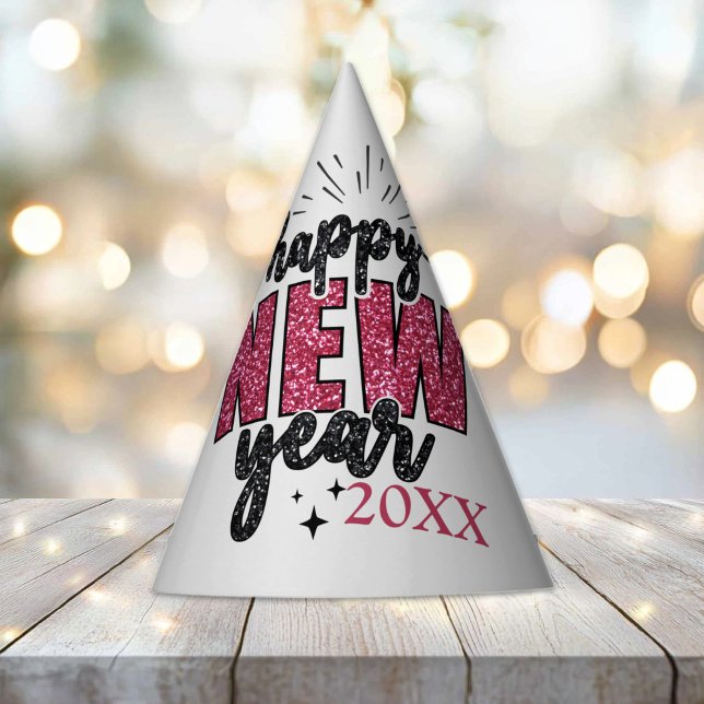 Chapéu De Festa Glittery New Year Eve Party (Glittery New Year's Party Hat)