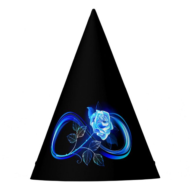 Chapéu De Festa Glowing infinity with blue rose (Frente)