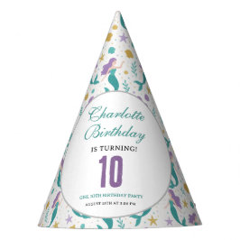 Chapéu De Festa Gold Little Mermaid 10th Birthday | Under the Sea