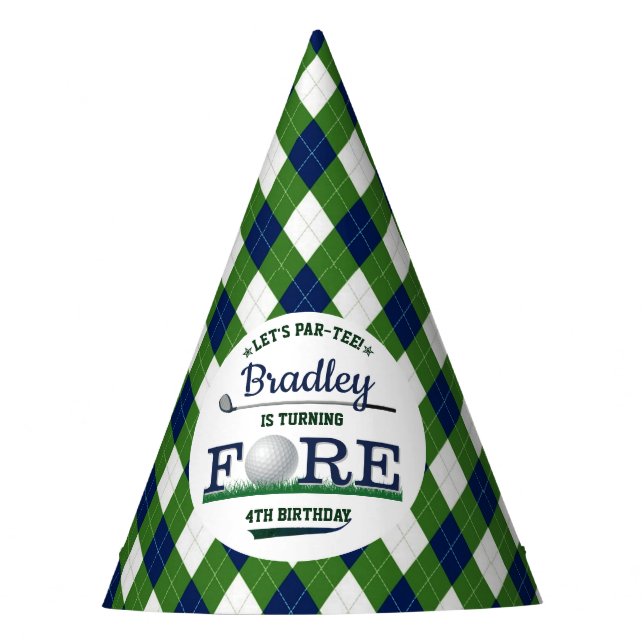 Chapéu De Festa Golf PAR-TEE 4º Aniversário (Frente)