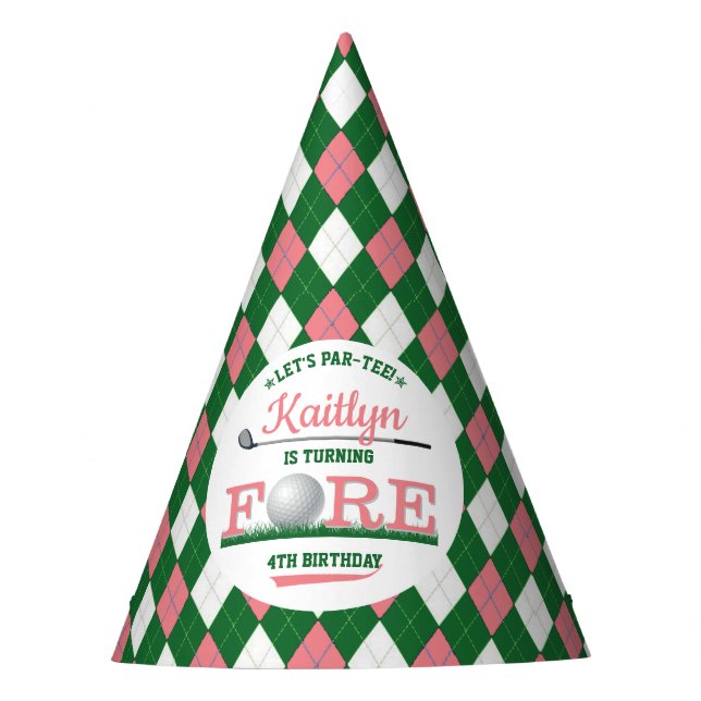 Chapéu De Festa Golf PAR-TEE 4º Aniversário (Frente)