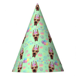 Chapéu De Festa Great Dane Birthday Party Hat Green