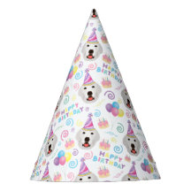 Great Pyrenees Birthday Party Hat White