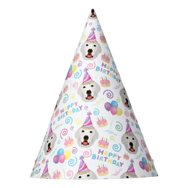 Chapéu De Festa Great Pyrenees Birthday Party Hat White (Frente)