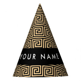 Chapéu De Festa Grego Meander Key Brown, Seu Nome Personalizar