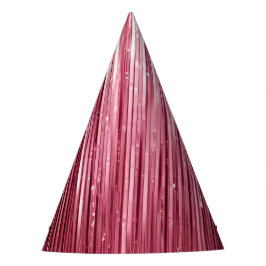 Chapéu De Festa Grelha Rosa Glitzy Tinsel Stripes Aniversário