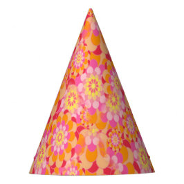 Chapéu De Festa Groovy Psychedelic Cor-de-rosa Cor-de-laranja-hipp