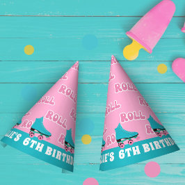 Chapéu De Festa Groovy Retro Rainbow Roller Skating Aniversário