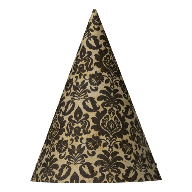 Chapéu De Festa Halloween Black Damask Grunge Party Hat (Frente)