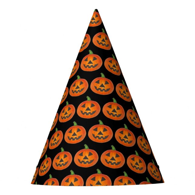 Chapéu De Festa Halloween Costume Orange Pumpkin Jack o'Lanterna (Frente)