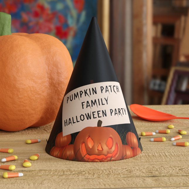 Chapéu De Festa Halloween Pumpkin Patch Party Hat (🎃 Pumpkin Patch Party Hats! Just add your name)