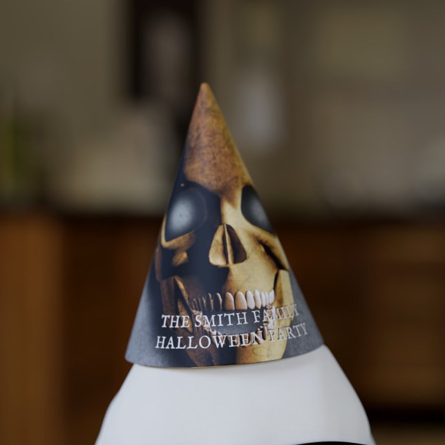 Chapéu De Festa Halloween Skeleton Skull Spooky Family Name (A spooky halloween party hat. Just add your name)