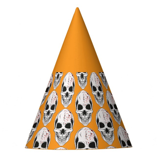 Chapéu De Festa Halloween Skull Orange Party Hat (Frente)