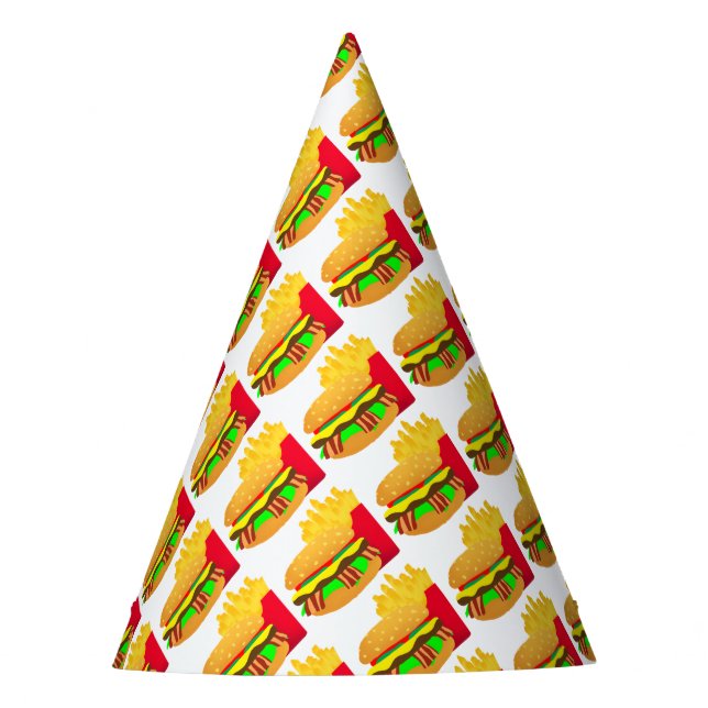 Chapéu De Festa Hamburger e batatas fritas (Frente)