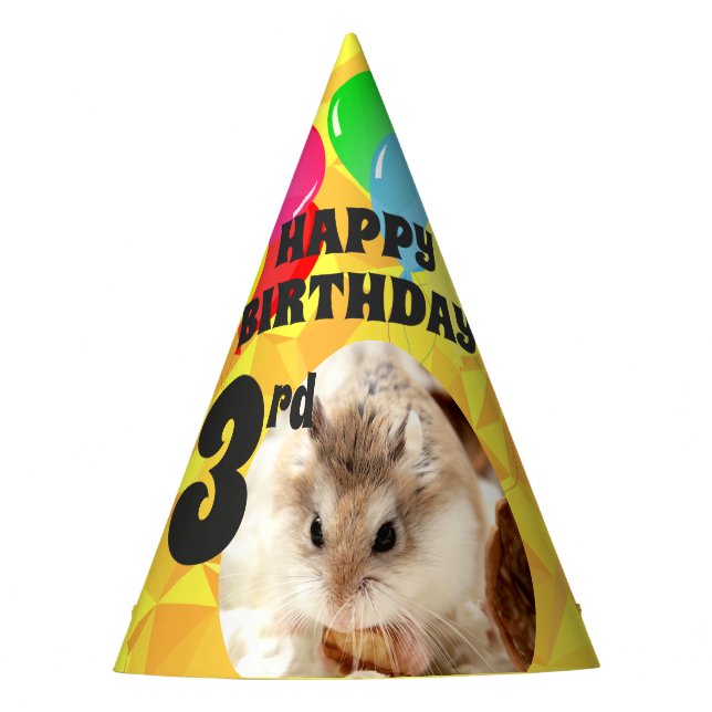 Chapéu De Festa Hammyville - Gemas Amarelos de Hamster Bonito (Frente)