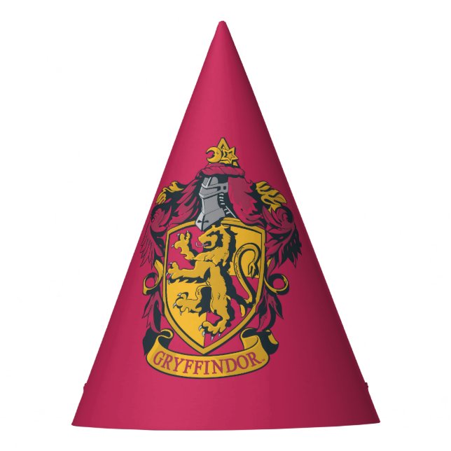 Chapéu De Festa Harry Potter | Gryffindor Crest Dourado e Vermelho (Frente)