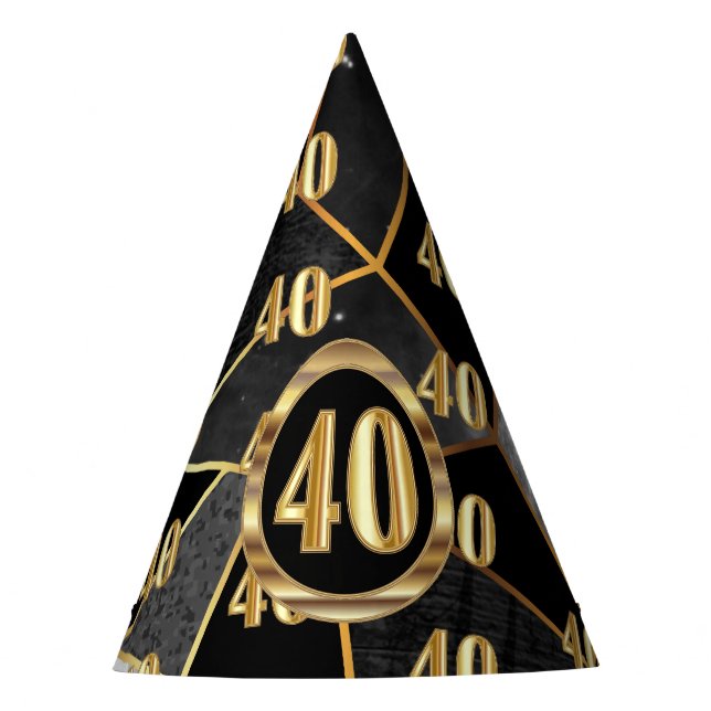 Chapéu De Festa Hat de aniversário de 40 anos (Frente)