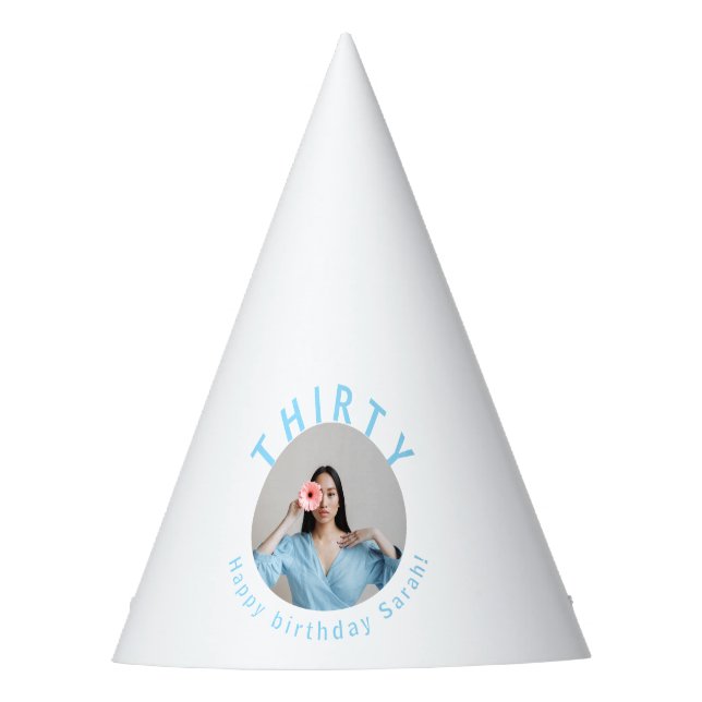 Chapéu De Festa Hat de festa branca do aniversário de 30 anos pers (Frente)