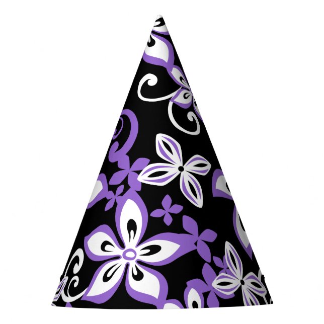 CHAPÉU DE FESTA HAWAII (PRETO/PURPLE) DE ALOHA HAWAII (Frente)