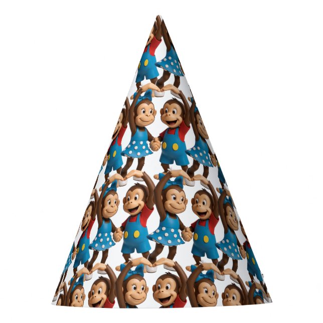 Chapéu De Festa Heart Hands Monkeys  - Sweet Mimo & Zina (Frente)