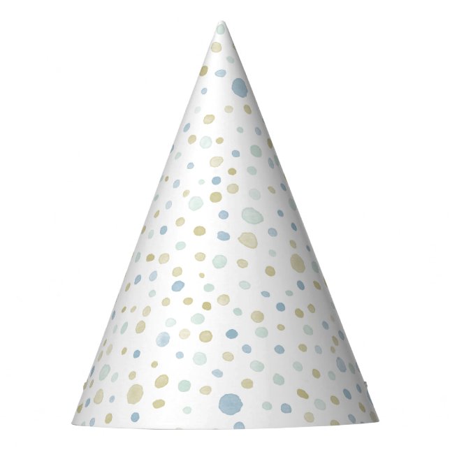 Chapéu De Festa Henry Confetti Watercolor Dots Party Hat (Frente)