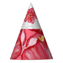 Chapéu De Festa Hibiscus e rendas RED