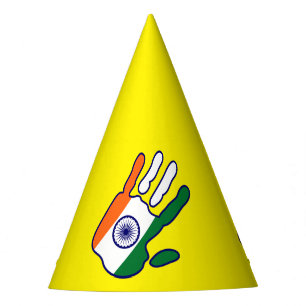 Chapéu De Festa HoliES - Mão da bandeira da Índia + suas ideias