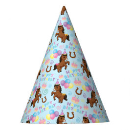 Chapéu De Festa Horse Birthday Party Hat in Blue
