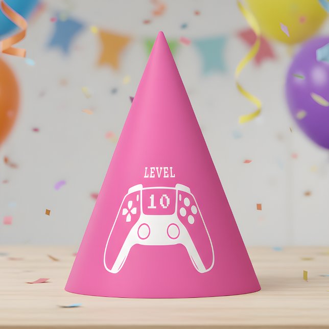 Chapéu De Festa Hot Pink Gaming Girl Birthday (Criador carregado)