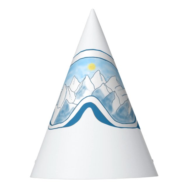 Chapéu De Festa Ilustração de Óculos de Esqui de Montanha (Frente)