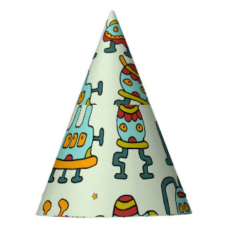 Chapéu De Festa Ilustração do padrão de imagem de Aliens robôs