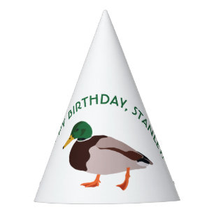Chapéu De Festa Ilustração Realista de Pato Mallard Personalizada