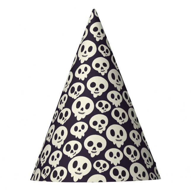 Chapéu De Festa Impressão de crânio bonito Halloween Cone Hat (Frente)