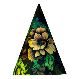 Chapéu De Festa Impressão Floral de Vintage com Cores Únicas