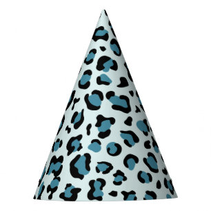 Chapéu De Festa Impressão Leopardo, Manchas Leopardo, Leopardo Azu
