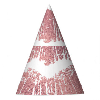 Chapéu De Festa Impressão vítrea rosa, ouro rosa.