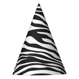 Chapéu De Festa Impressão Zebra, Banhas Zebra, Preto E Branco
