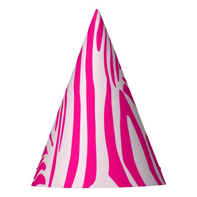 Chapéu De Festa Impressão zebra rosa (Frente)