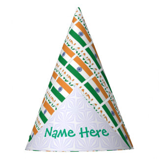 Chapéu De Festa India Indian Flag Tiled Green Personalized Name