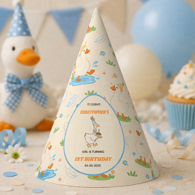 Chapéu De Festa It’s ONE Silly Goose Retro 1st Birthday Fun Modern (It’s ONE Silly Goose Retro 1st Birthday Fun Modern Party Hat
)
