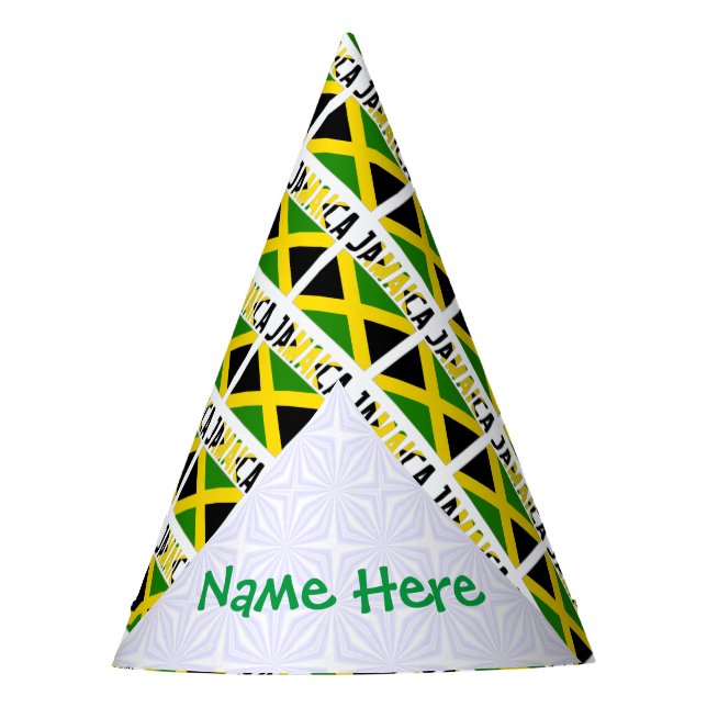 Chapéu De Festa Jamaica Jamaican Flag Personalização Verde Enviada (Frente)