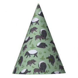 Chapéu De Festa Janto da família Tapir em Verde