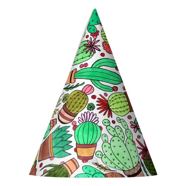 Chapéu De Festa Jardim de Cactos Verdes de Plantas Potentes (Esquerda)